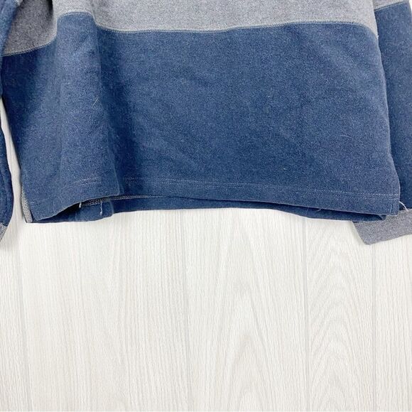 Ted Baker | Gray & Blue Color Block Fleece V-Neck Sweater Size 5 (XL) - Picture 9 of 12
